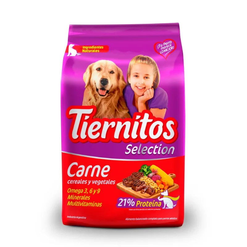 Alimento seco para perro Tiernitos 8 kg. adultos carne