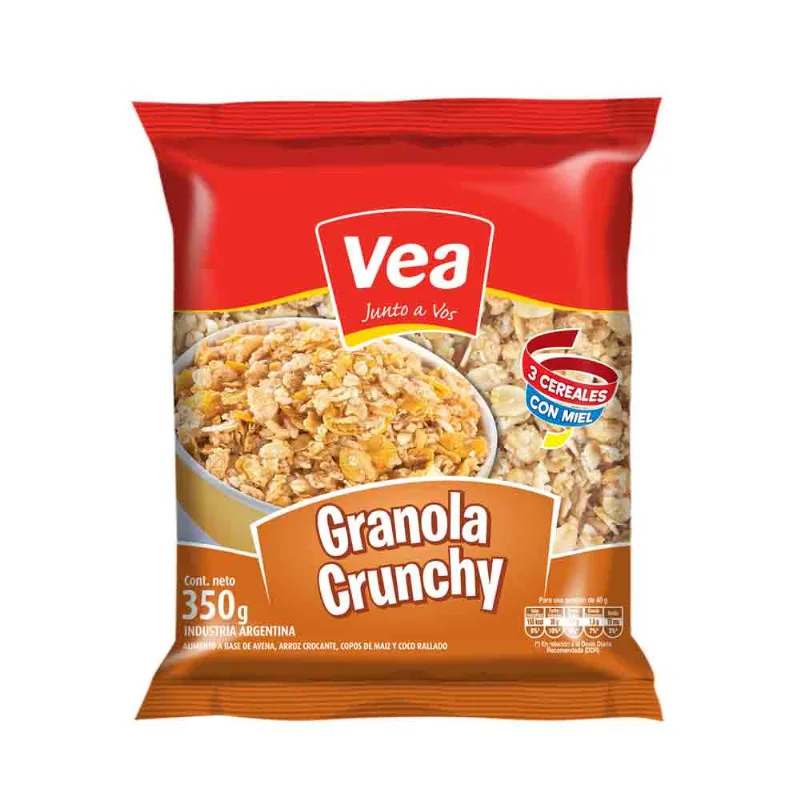 Granola crunchy 3 Cereales Con Miel Vea-3 Cereales-miel X 350gr