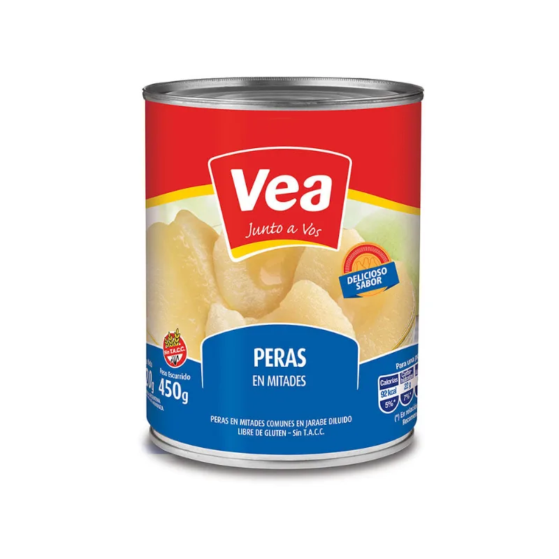 Peras En Mitades Vea.