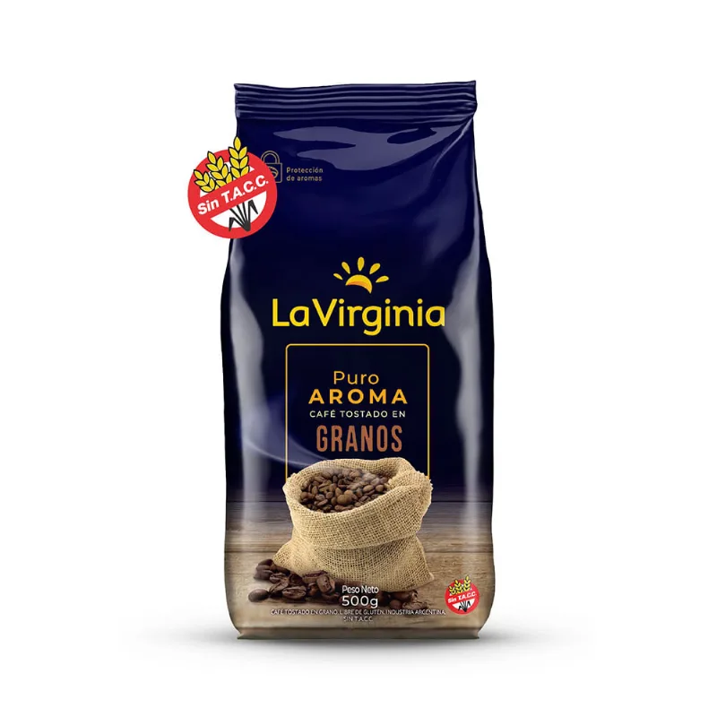Café en Grano Puro Aroma Tostado 500 Grs La Virginia