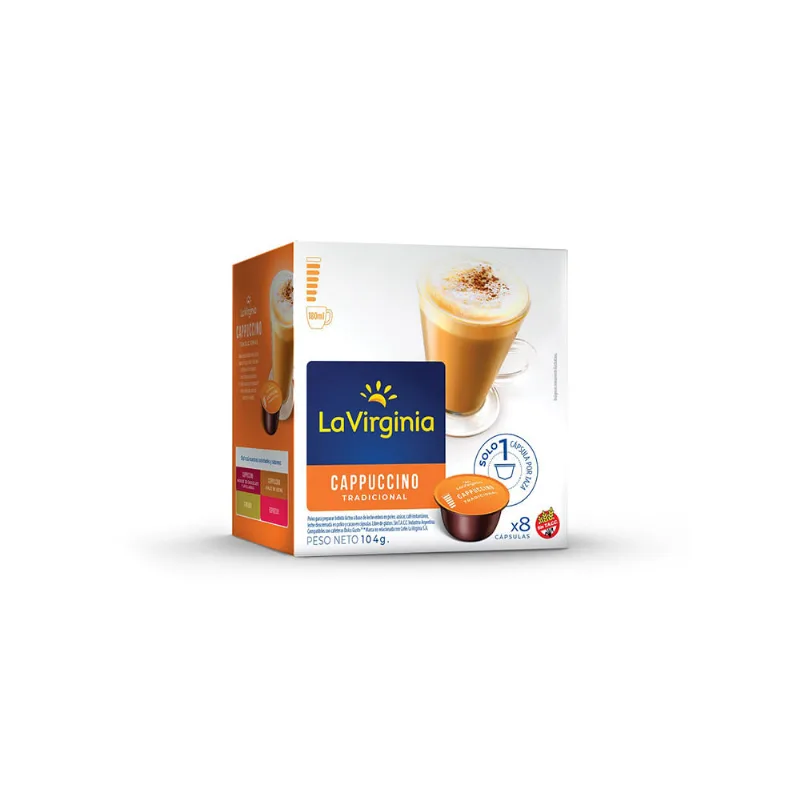 Cápsulas de Café Sabor Cappuccino 104 Grs x 8 Un Dolce Gusto La Virginia
