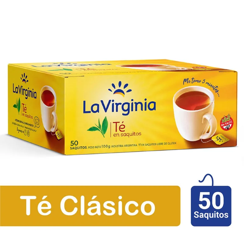 Té La Virginia Molienda Controlada 50 Saquitos
