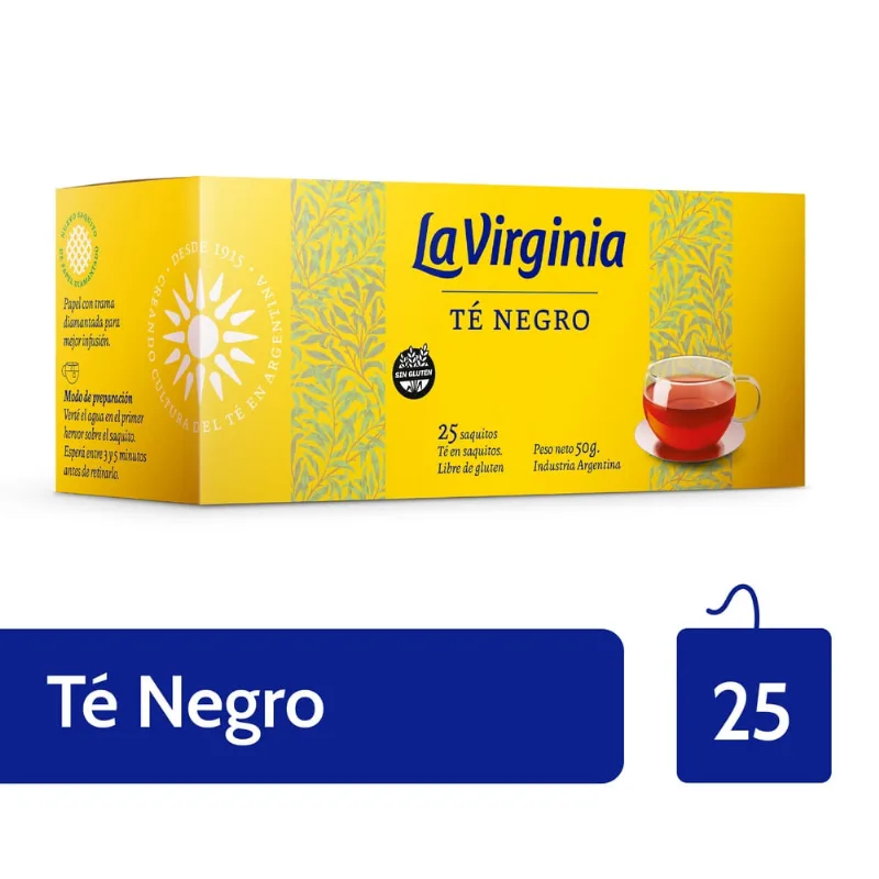 Té Negro Naturalidad Intacta 50 Grs x 25 Un La Virginia