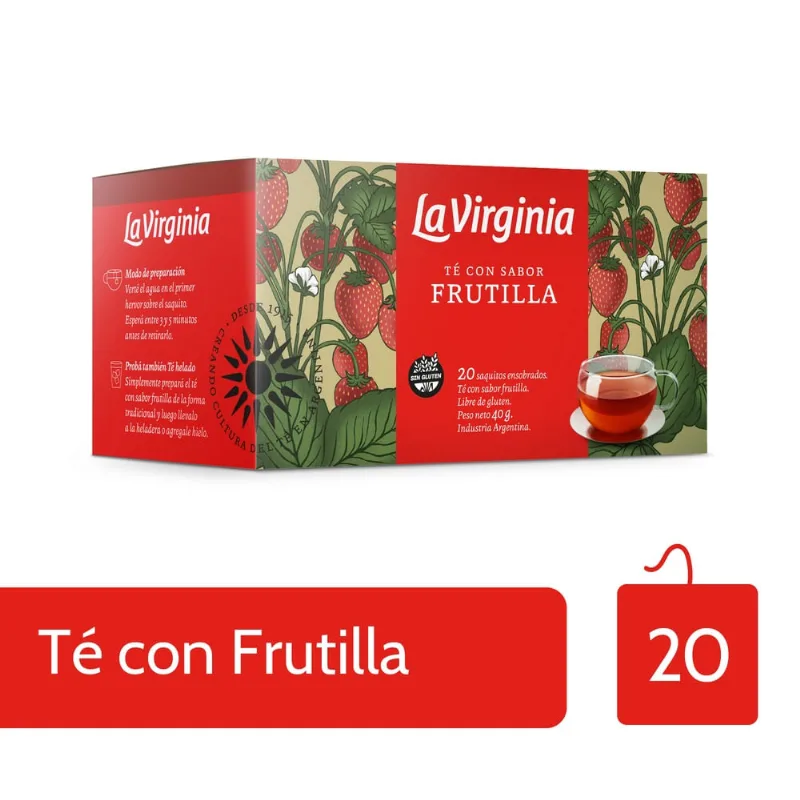 Té Saborizados Sabor Frutilla 40 Grs x 20 Un La Virginia