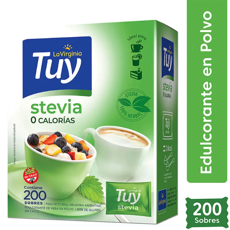 Edulcorante Tuy con stevia en sobres 200 u.