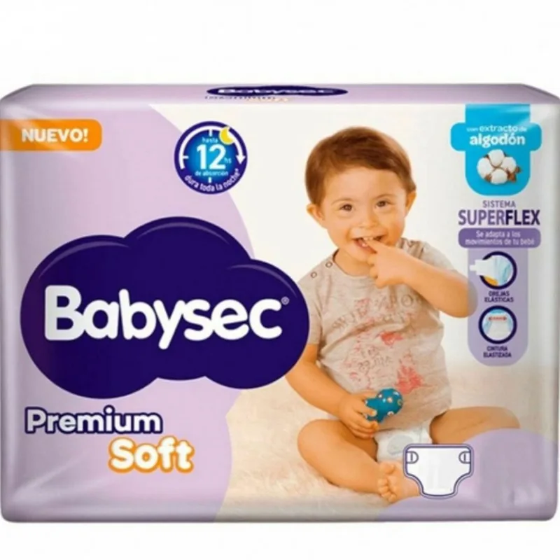 Pañales Babysec talle G premium 8 uni