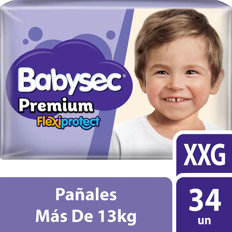 Pañales Babysec Premium Flexiprotect talle XXG 34 u.