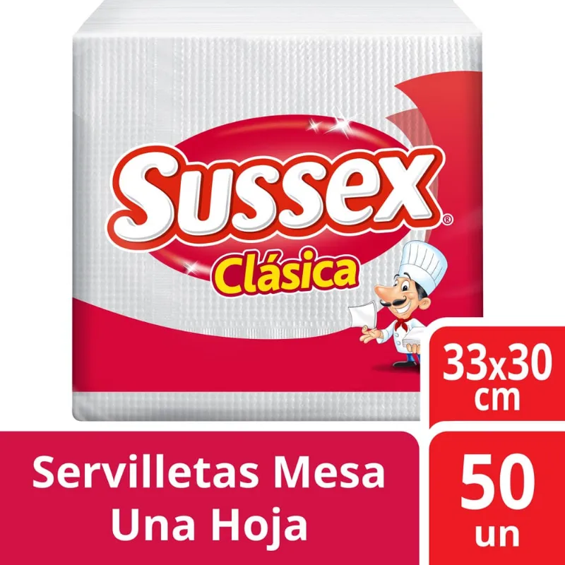 Servilletas Descartables Sussex Ultrama. Servilleta Sussex Clásica - 50 U