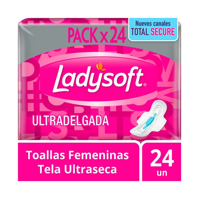 Toallitas femeninas ultra delgada tela seca Ladysoft x 24 uni