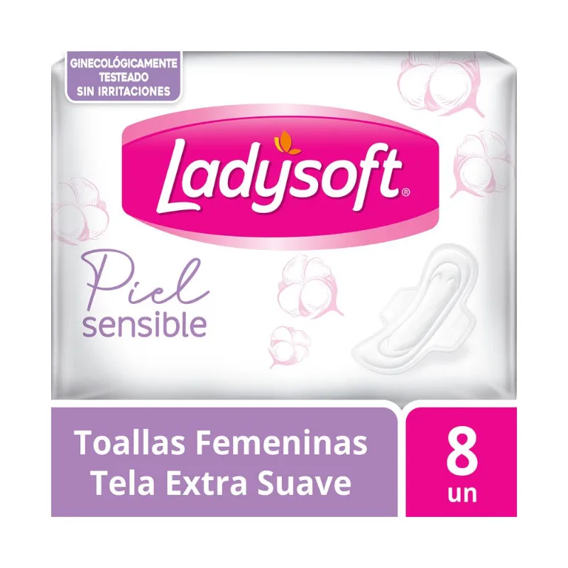 Toallas femeninas Ladysoft piel sensible 8 uni