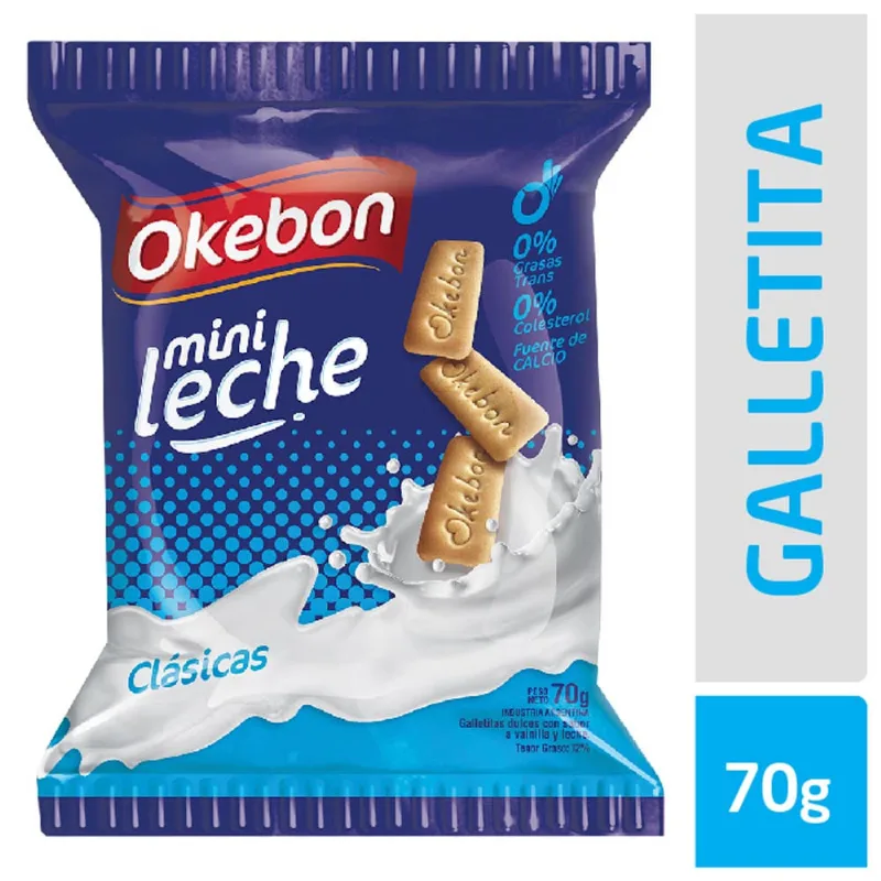 Galletitas Okebon Mini Leche Clásicas 70 Gr