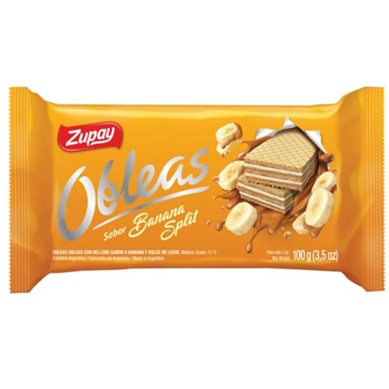 Obleas Zupay banana split 100 g.