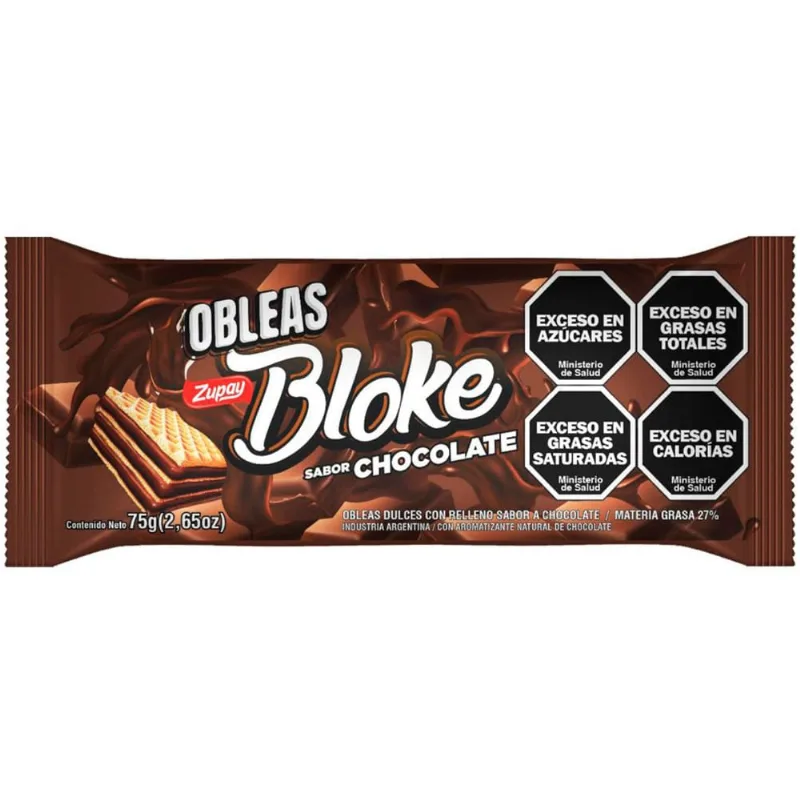 Obleas Zupay bloke chocolate 75 g.