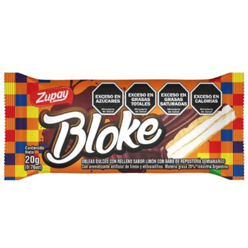 Obleas limón bañadas bloke Zupay 20 g.