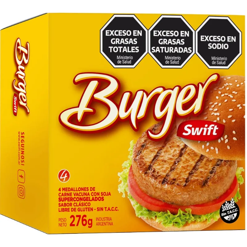 Medallón de carne con soja Swift burguer 4 u.