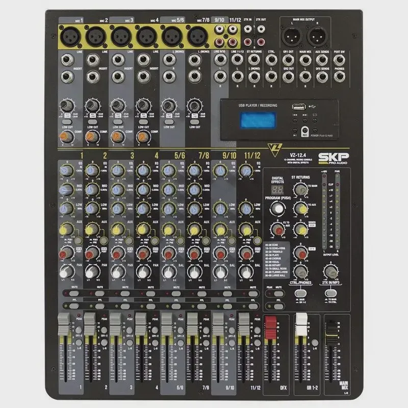 Mesa de Som 12 canais skp vz 12.4 c/ MP3