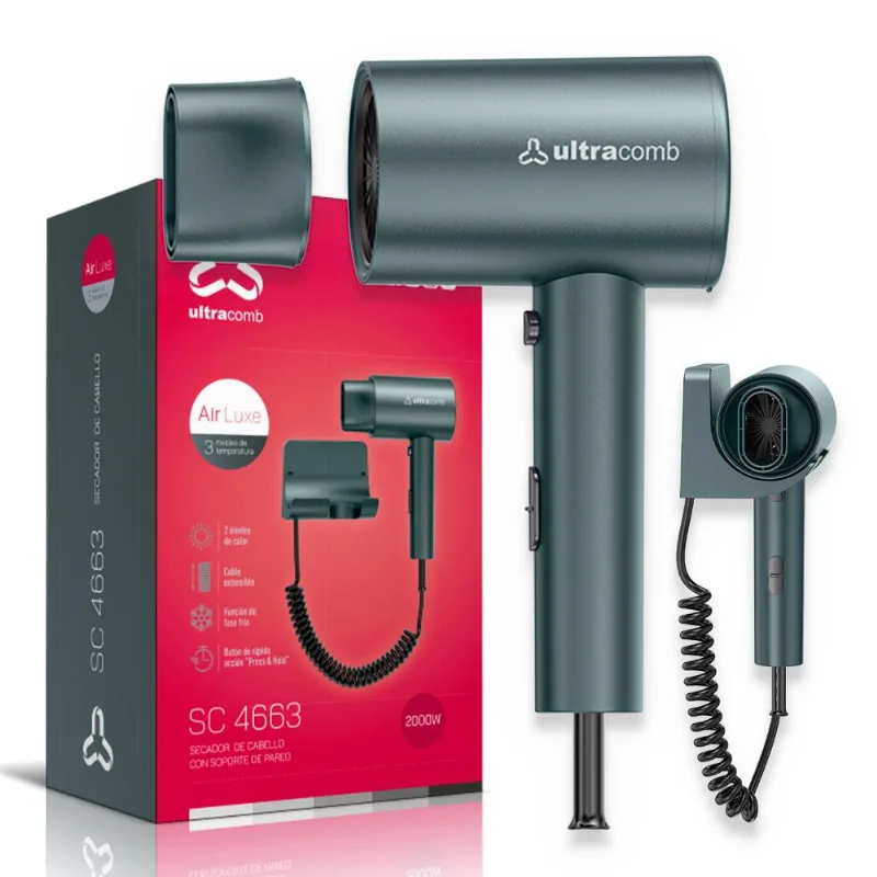 Secador De Cabello Ultracomb SC-4663 2000W Con Soporte De Pared