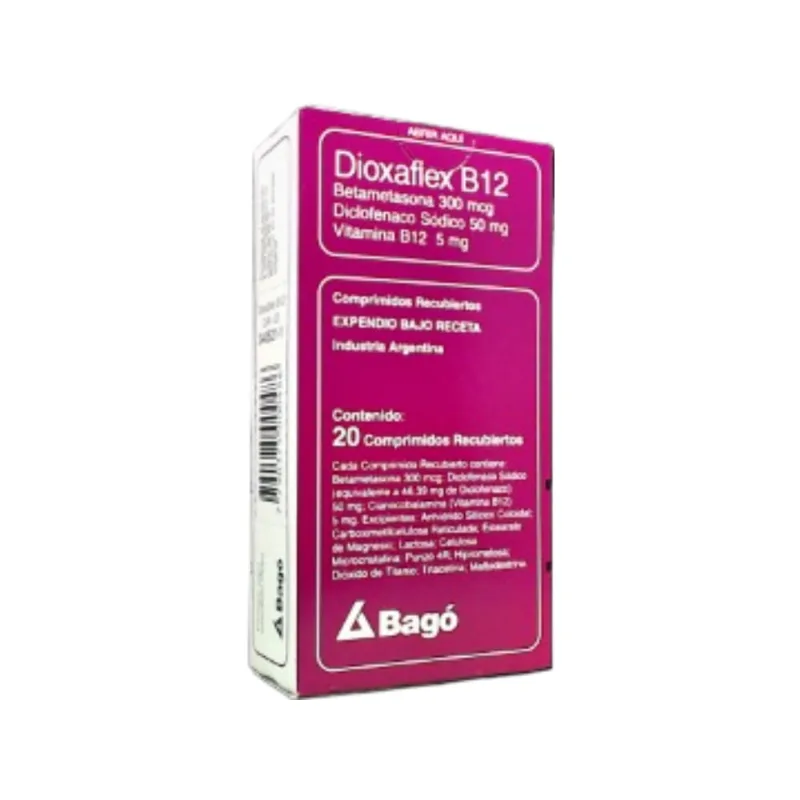Dioxaflex B12 Betametasona 300 mg + Diclofenac Sódico 50 mg + Asoc. x 20 Comp