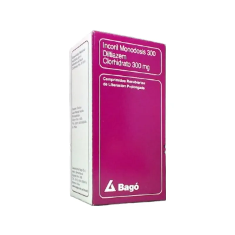 Incoril Monodosis 300 Diltiazem + Clorhidrato 300 mg x 30 Comp
