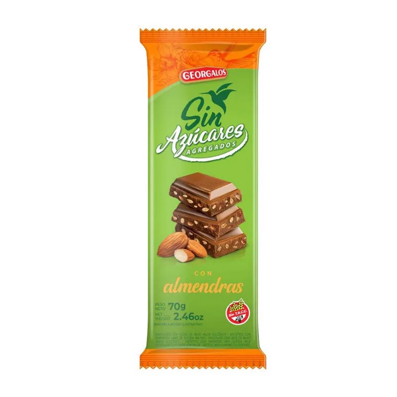 Chocolate Georgalos C Almendras Sin Azuca