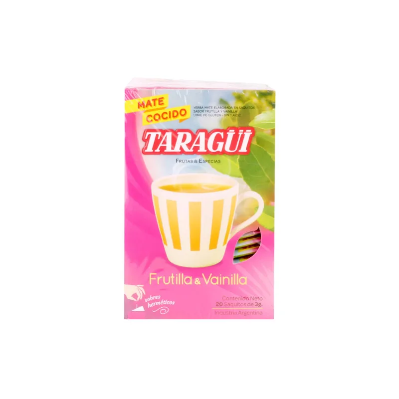 Yerba Mate Taragui Frutilla/vainilla En Saquitos 20 U