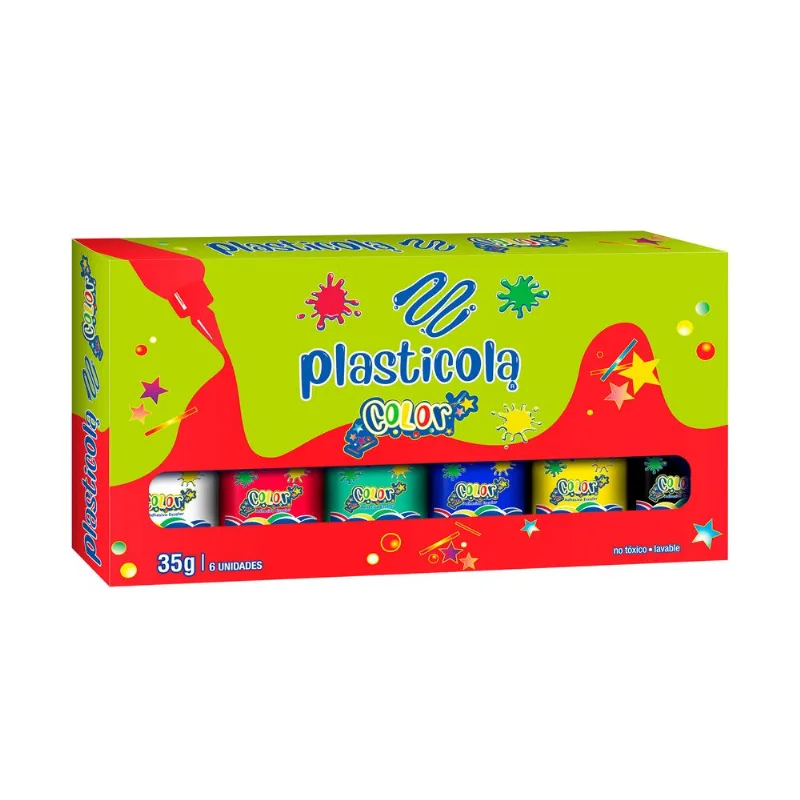 Adhesivo fantasía Plasticola 35 grs surtido x 6 uni