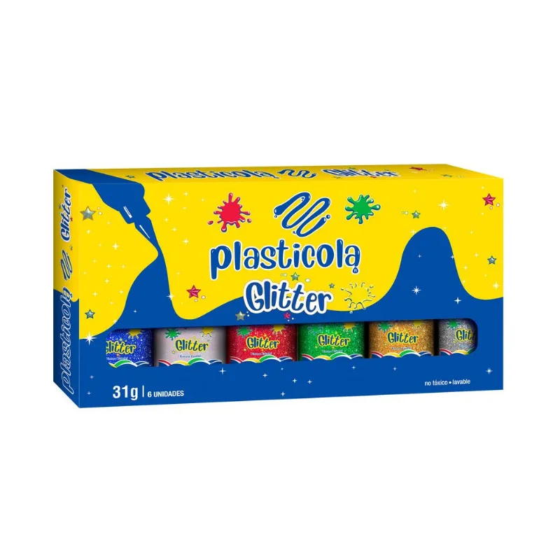 Adhesivo fantasía Plasticola 35 grs brillo x 6 uni