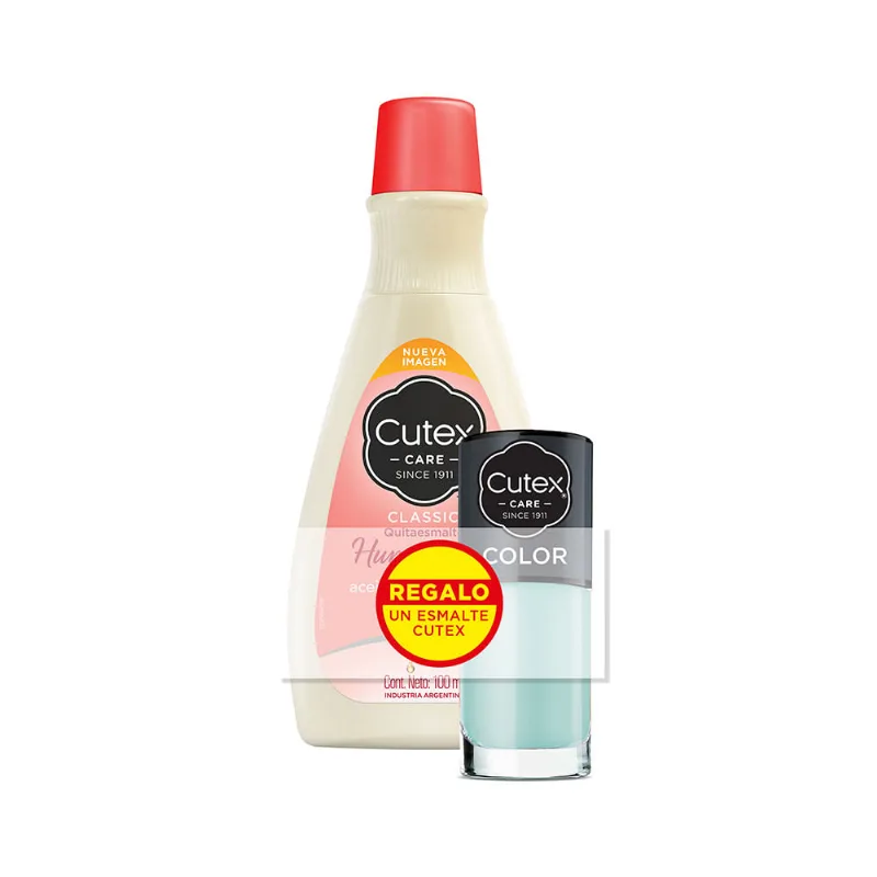 Cutex Quitaesmalte Humectante + Esmalte Cutex
