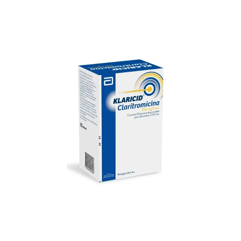 Klaricid Gránulos para Suspensión Oral 250 Mg / 5 Ml Caja con Frasco con 100 Ml