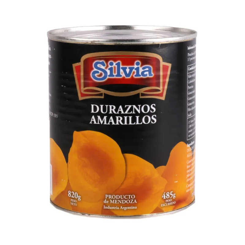 Duraznos en Mitades 820 Grs Silvia