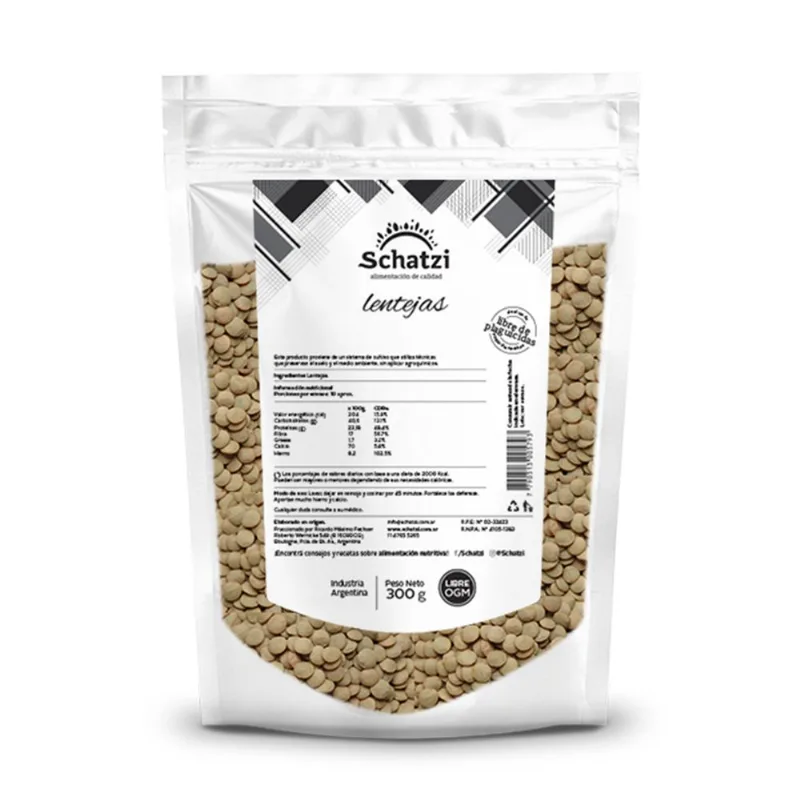 Lentejas secas orgánicas Schatzi 300 g.