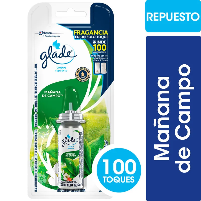 Aromatizante De Ambientes Glade Toque Mañana De Campo Repuesto 9gr