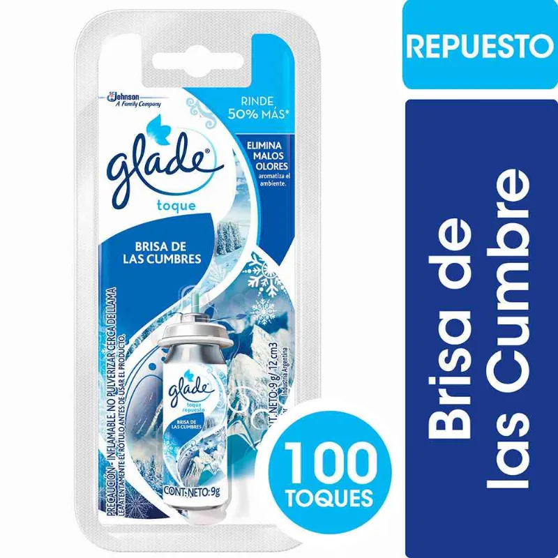 Desodorante De Ambientes Glade Toque X 9 Gr Desodorante De Ambiente Glade Toque Repuesto 9 Gr