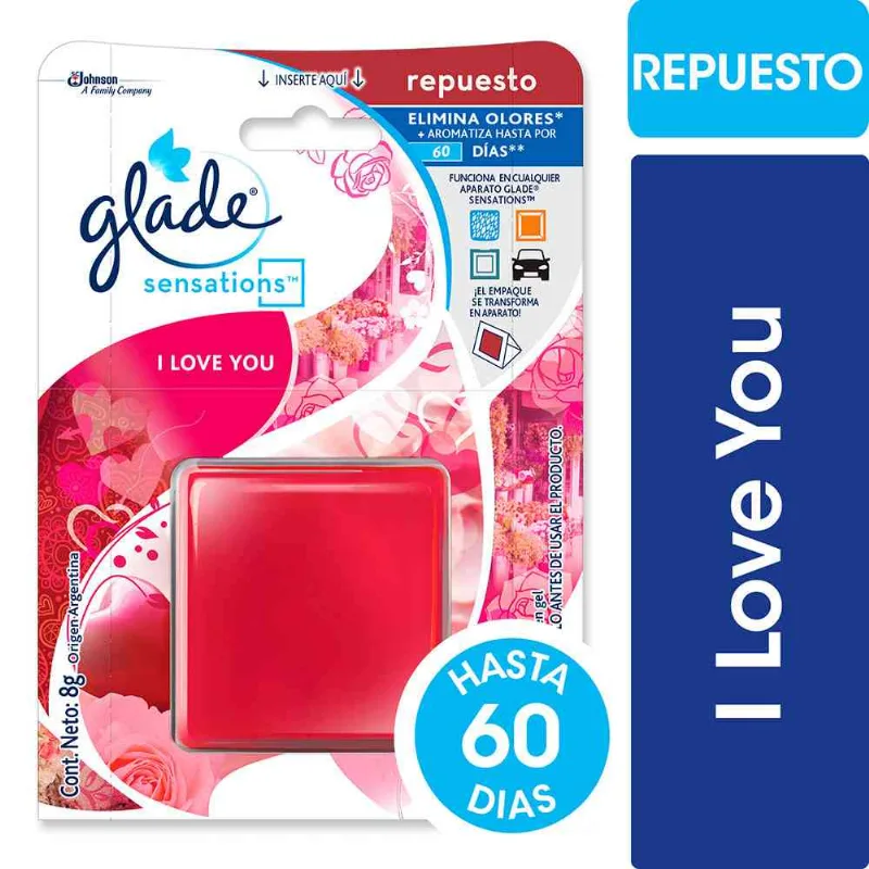Aromatizante De Ambientes Glade Sensations Aromatizante De Ambiente Glade I Love You 8 Gr