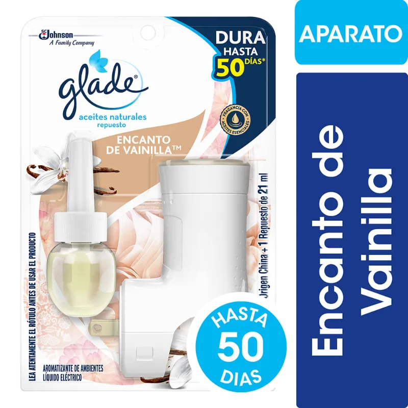 Desodorante Ambientes Glade Aceites Aparato + Rep 21ml