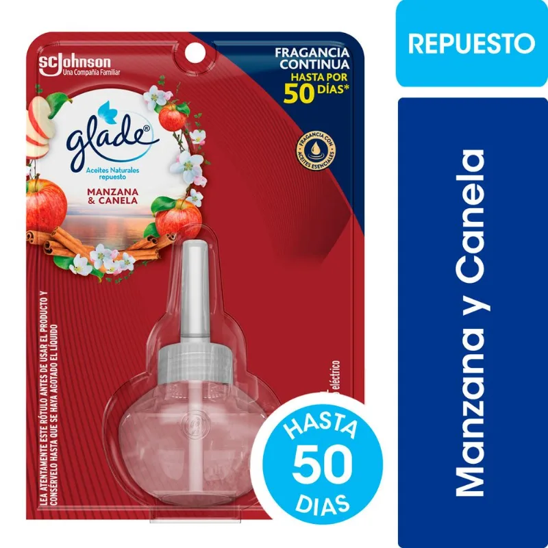 Desodorante Ambiental Glade Aceites Naturales Manzana y Canela Repuesto 21 ml