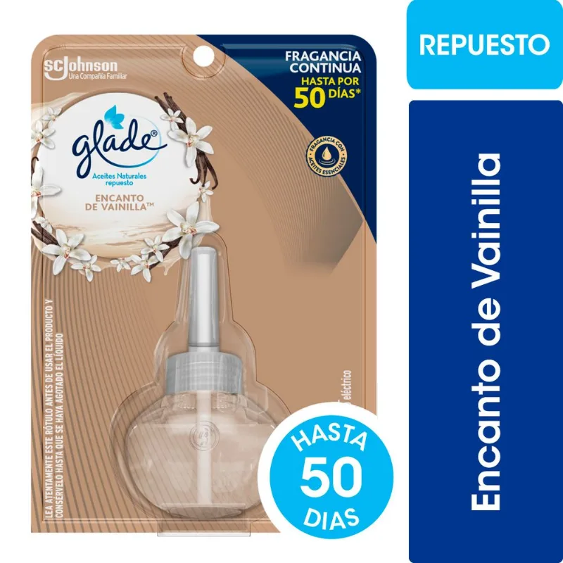 Desodorante Ambiental Glade Aceites Naturales Vainilla Repuesto 21 ml