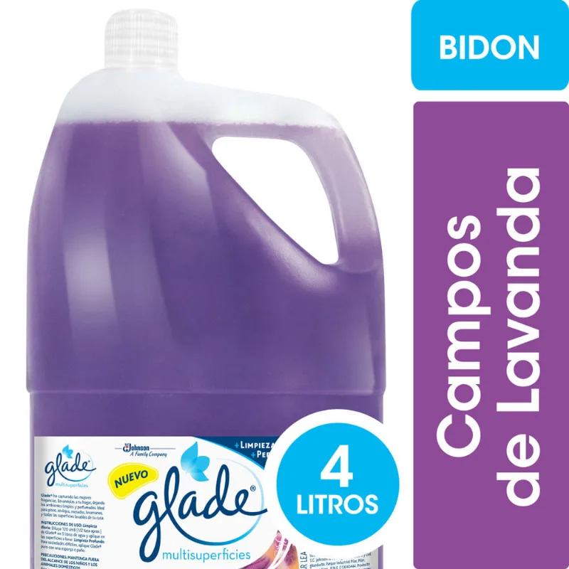 Limpiador De Pisos Glade Campos De Lavanda Bidón 4l