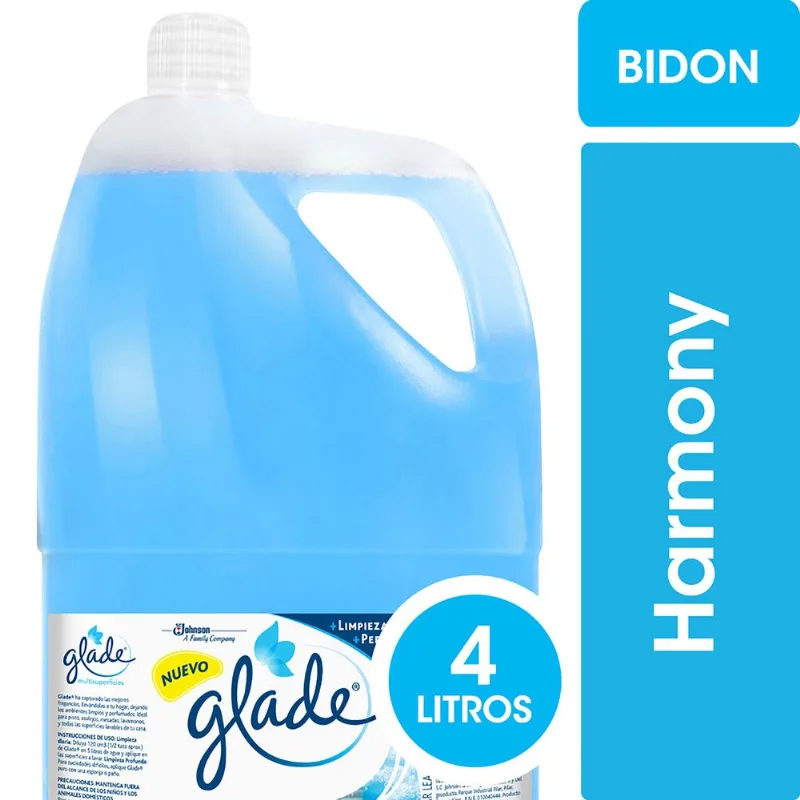Limpiador líquido multisuperficies Glade harmony bidón 4 l.