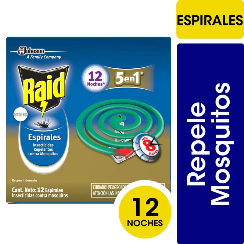 Insecticida Mosquitos Espiral x 12 Un Raid