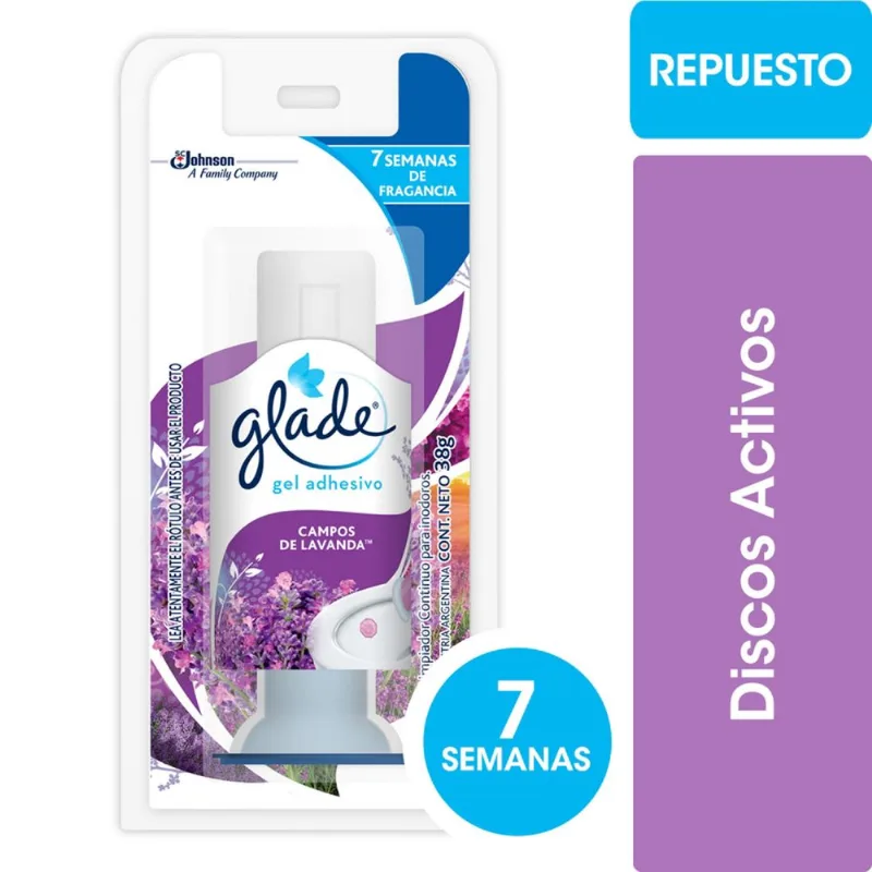 Discos Activos Glade Lavanda Recarga 36 ml