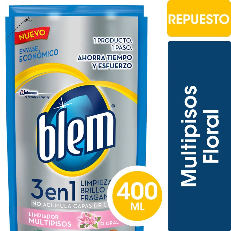 Autobrillo Listo Blem 3 En 1 Floral Doy Pack 400 Ml