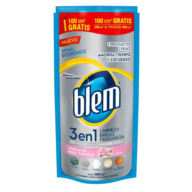 Limpiador Multipisos Blem 3 En 1 Floral 500 Ml
