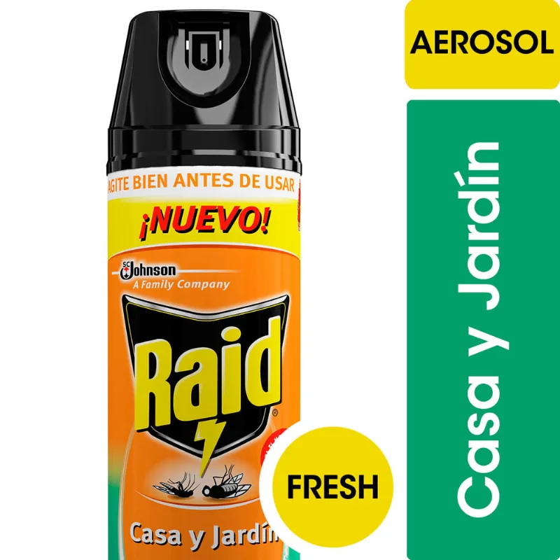 Aerosol Multi Insecto Raid Casa Y Jardin Fresh 390 Ml