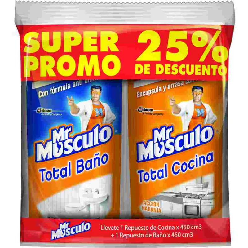 Limpiador Para Baño + Cocina Mr Músculo Repuesto