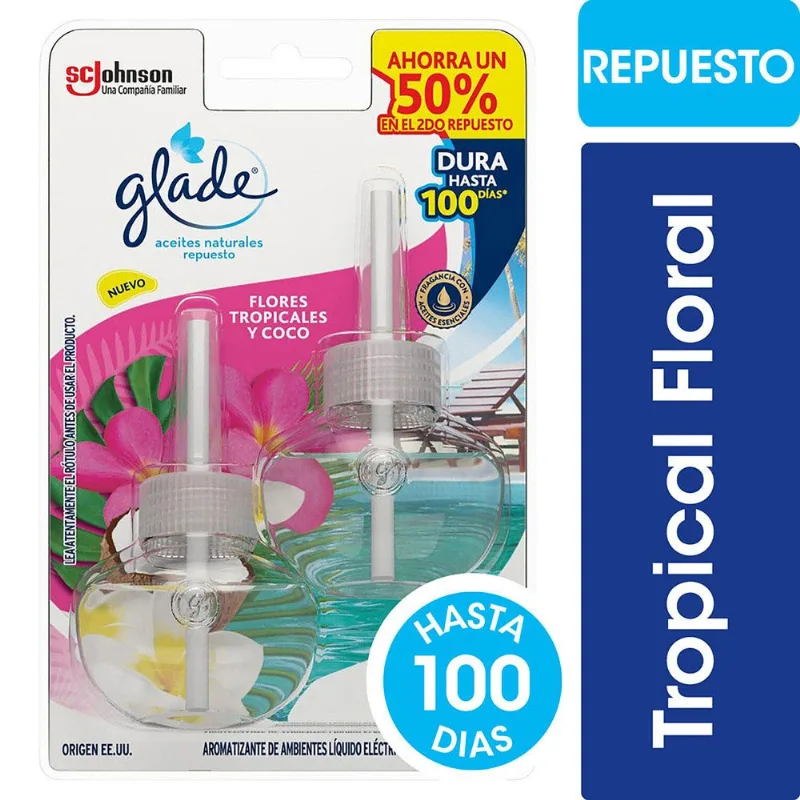 Difusor Glade flores tropicales 2 x 21 cc.