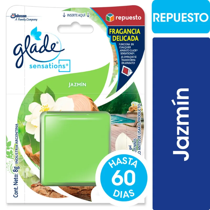 Aromatizante De Ambientes Glade Sensations-repuesto-jazmin-paq-gr.-8