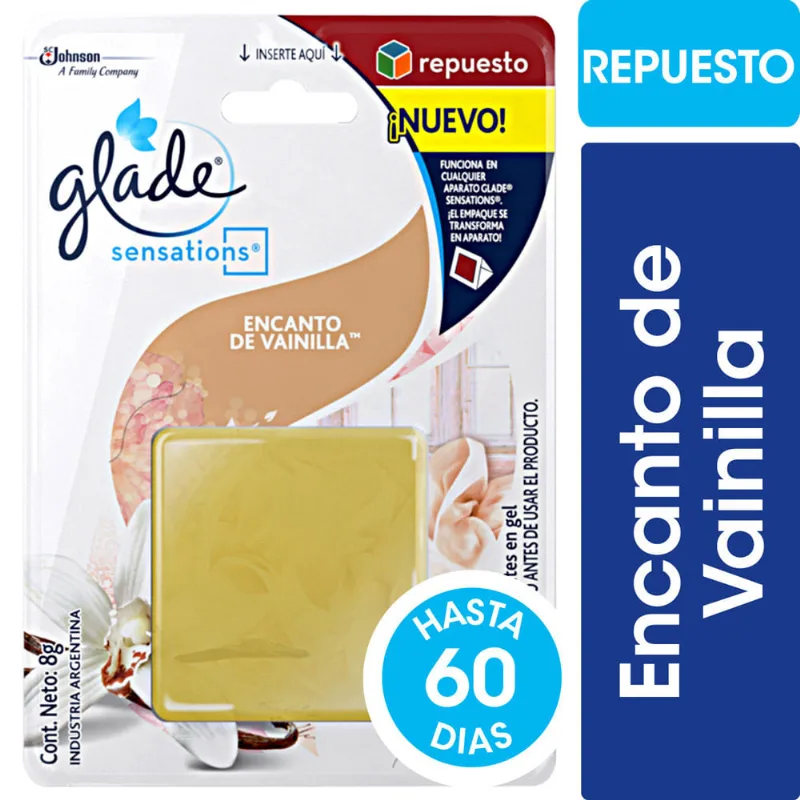 Aromatizante De Ambientes En Gel Glade Sensations Encanto De Vainilla Repuesto 8gr