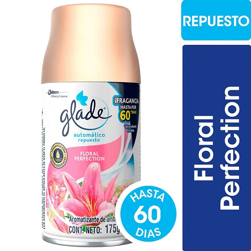 Aromatizante de ambientes automático Glade floral perfection repuesto 175 g.