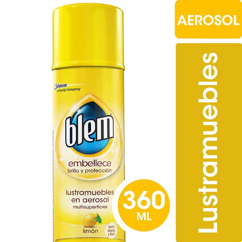 Lustramuebles en aerosol Blem limón 360 cc.